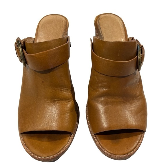 Madewell - Riley Slingback Mule Sandal Shoe Block Heel Peep Toe Leather Brown -6 - Picture 5 of 9